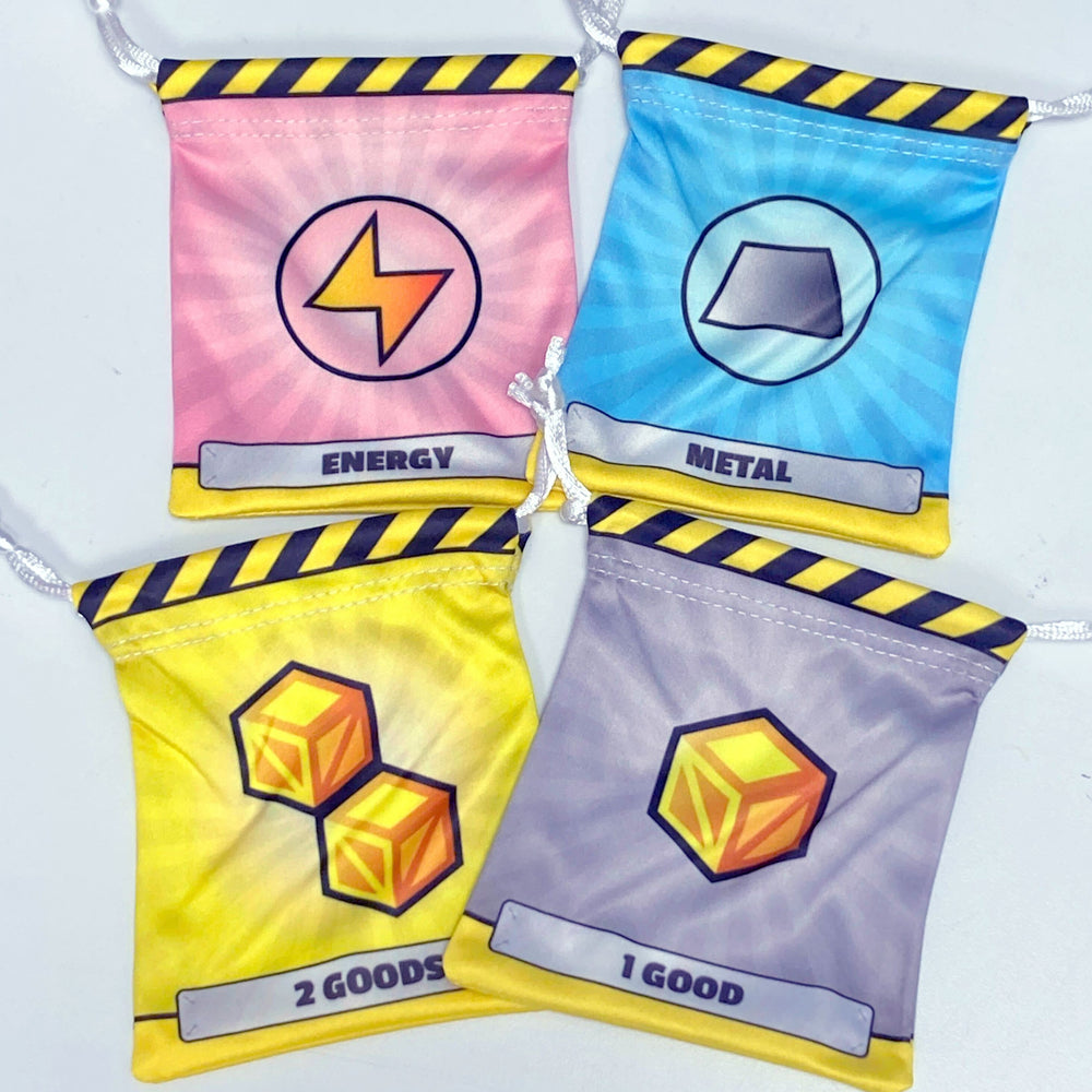 GeekUp Bag Set: Fantastic Factories for use with the board game Fantastic Factories, REORDER, sold at the BoardGameGeek Store